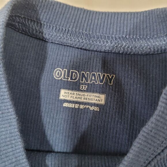 Old Navy Size 3t Unisex Blue Pajama Set Classic Comfort - Picture 2 of 4